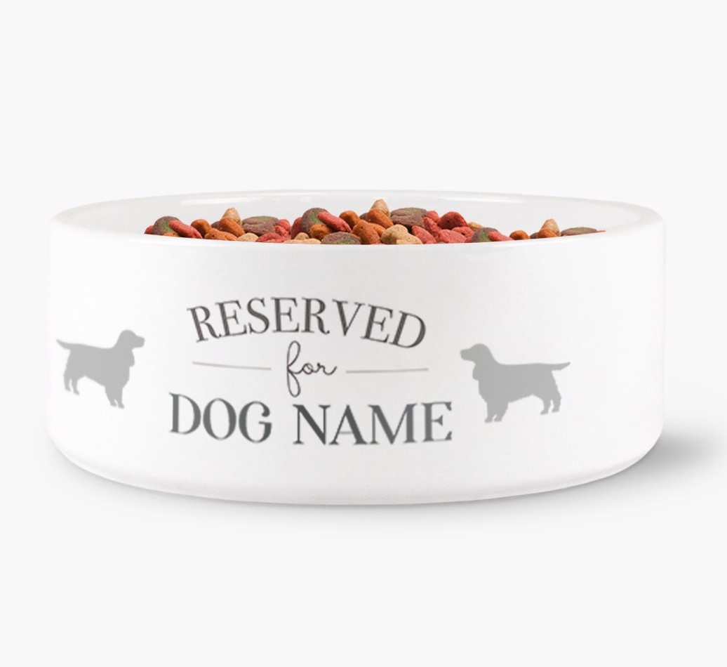 'Reserved for {dogsName}' - Personalized Dog Bowl for your {breedFullName}