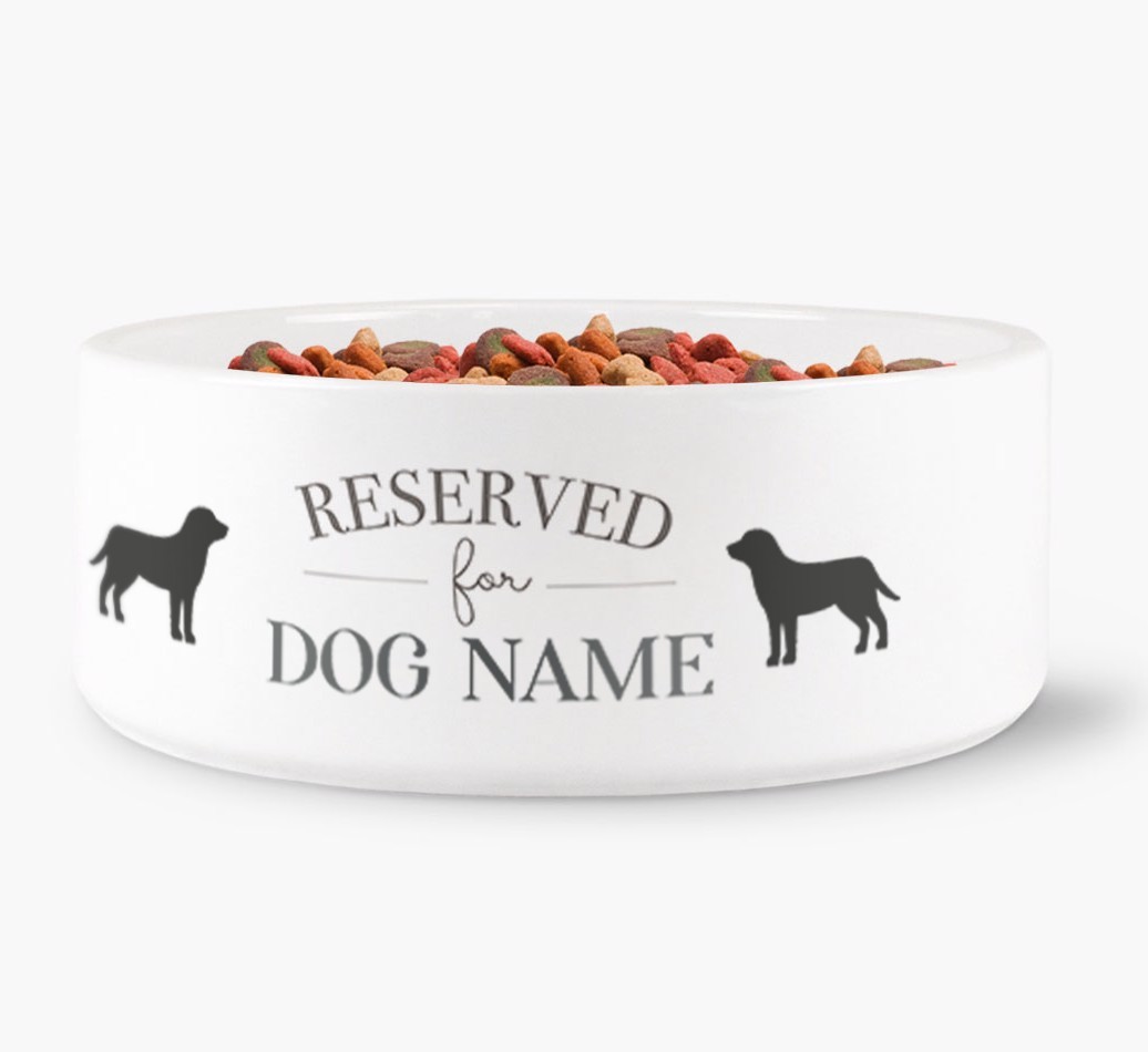 'Reserved for {dogsName}' Dog Bowl for your {breedFullName}