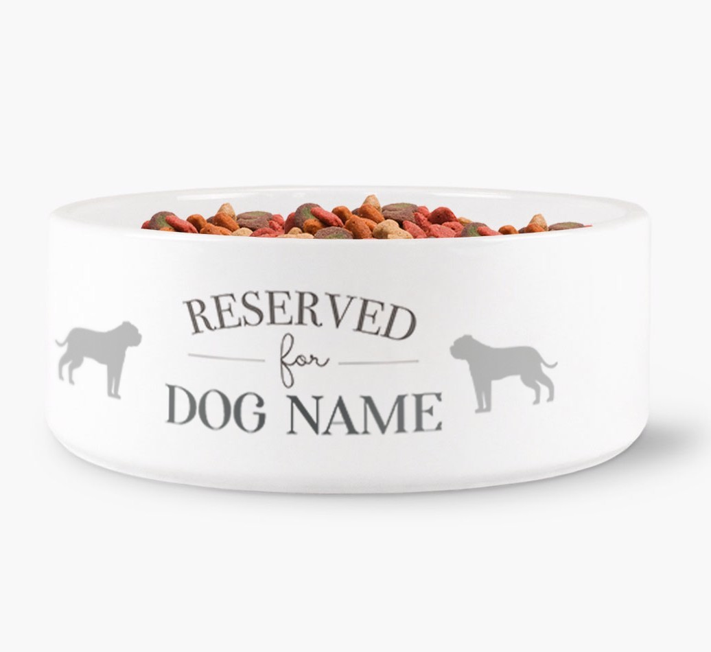 'Reserved for {dogsName}' - Personalized Dog Bowl for your {breedFullName}