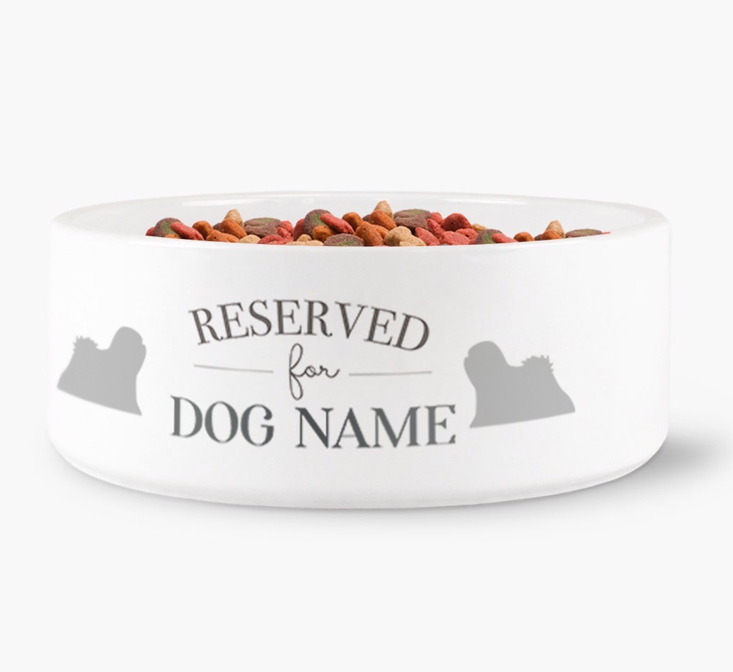 'Reserved for {dogsName}' Dog Bowl for your {breedFullName}