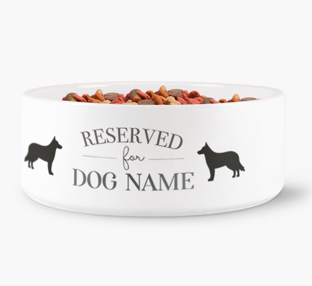 'Reserved for {dogsName}' - Personalized Dog Bowl for your {breedFullName}