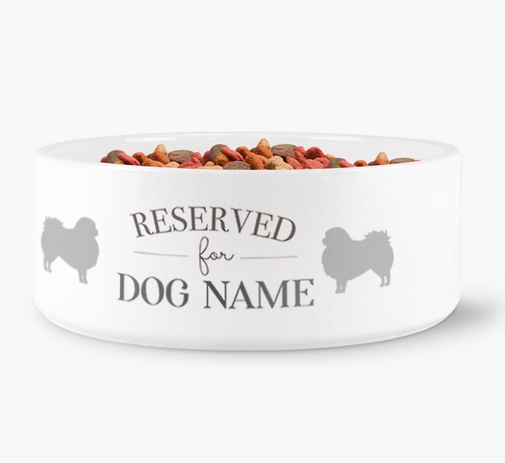 'Reserved for {dogsName}' - Personalized Dog Bowl for your {breedFullName}