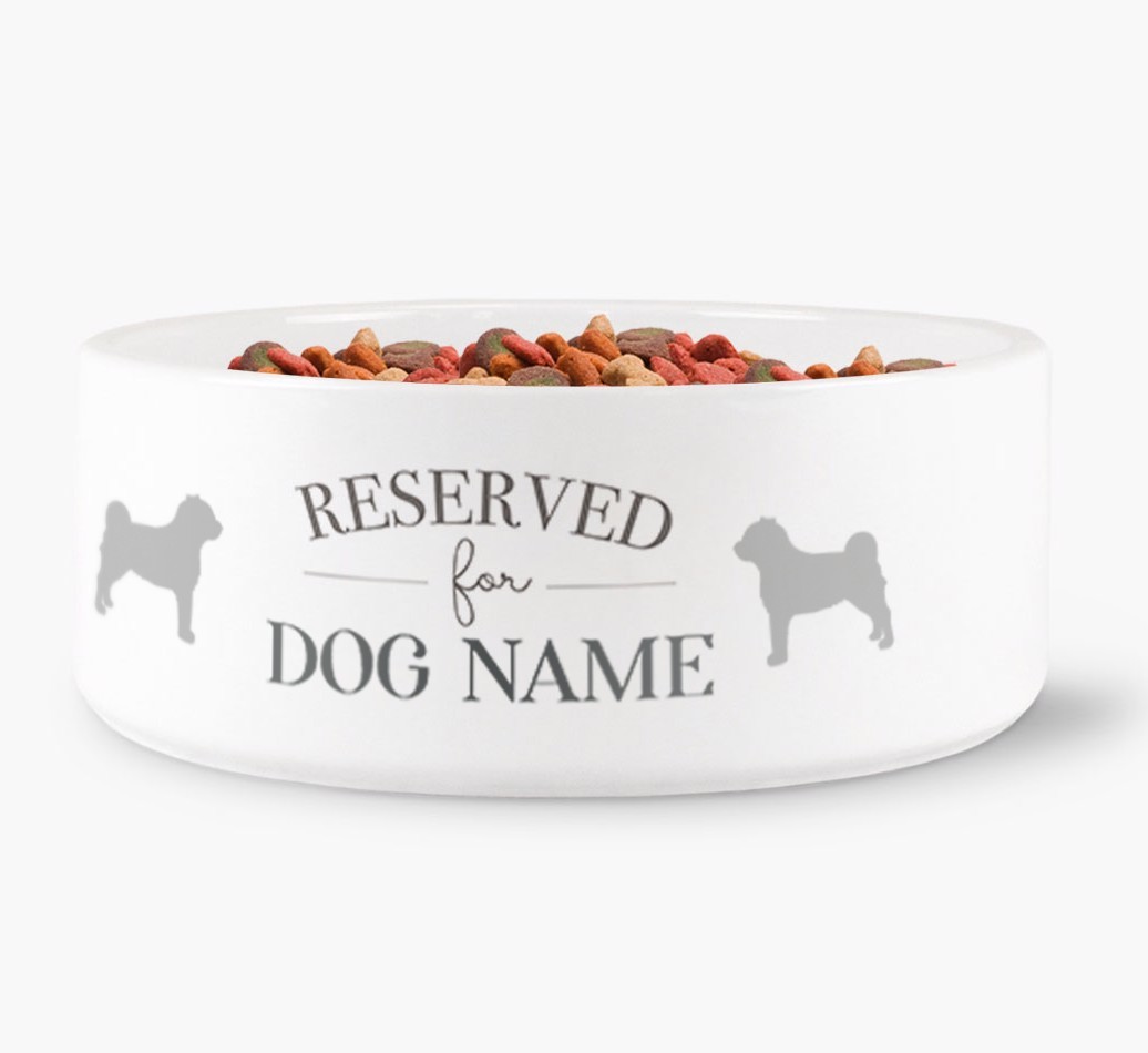 'Reserved for {dogsName}' Dog Bowl for your {breedFullName}
