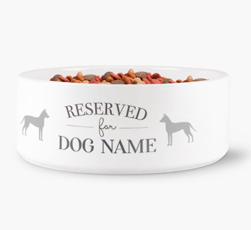 'Reserved for {dogsName}' - Personalized Dog Bowl for your {breedFullName}