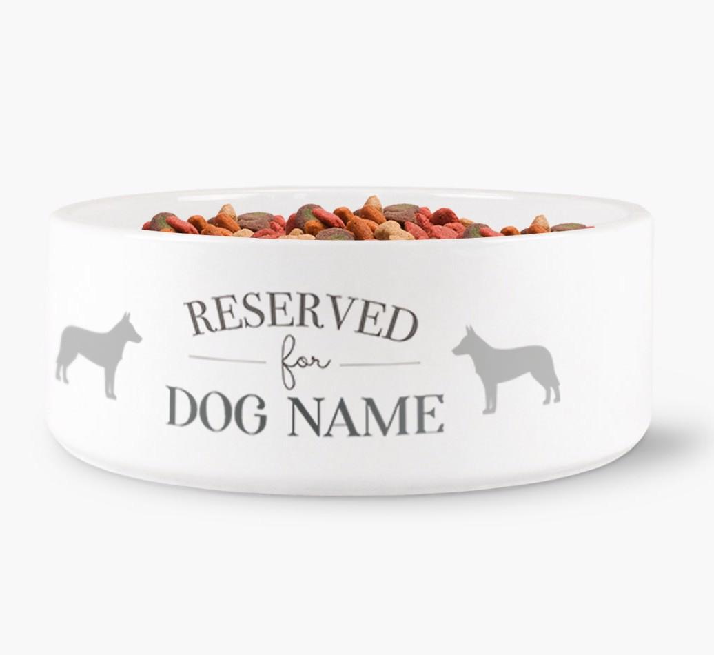 'Reserved for {dogsName}' - Personalized Dog Bowl for your {breedFullName}