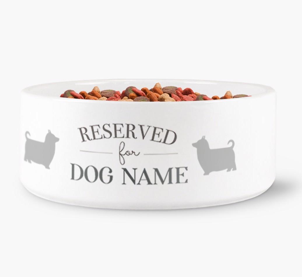 'Reserved for {dogsName}' - Personalized Dog Bowl for your {breedFullName}