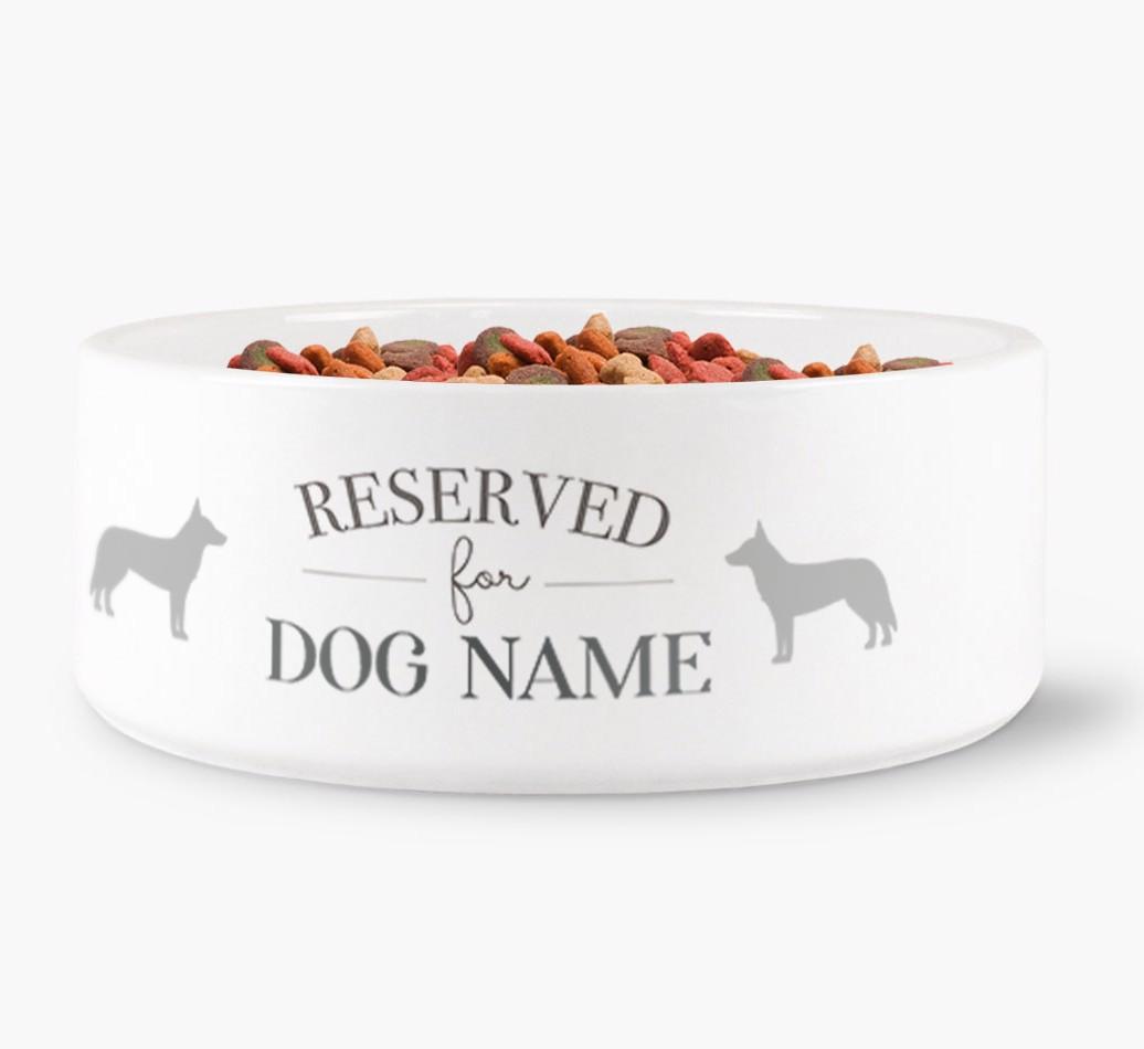 'Reserved for {dogsName}' - Personalized Dog Bowl for your {breedFullName}