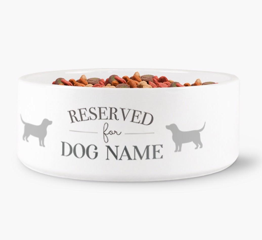 'Reserved for {dogsName}' - Personalized Dog Bowl for your {breedFullName}