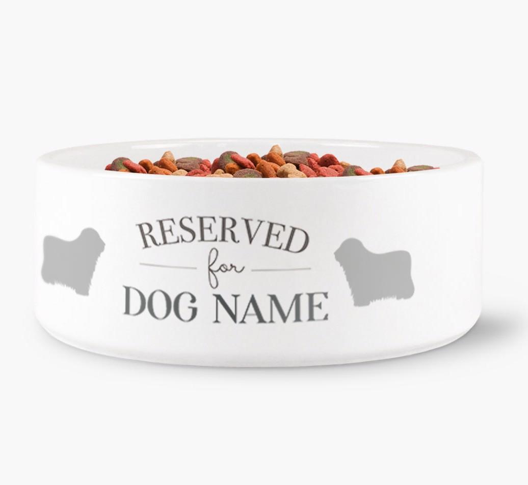 'Reserved for {dogsName}' - Personalized Dog Bowl for your {breedFullName}