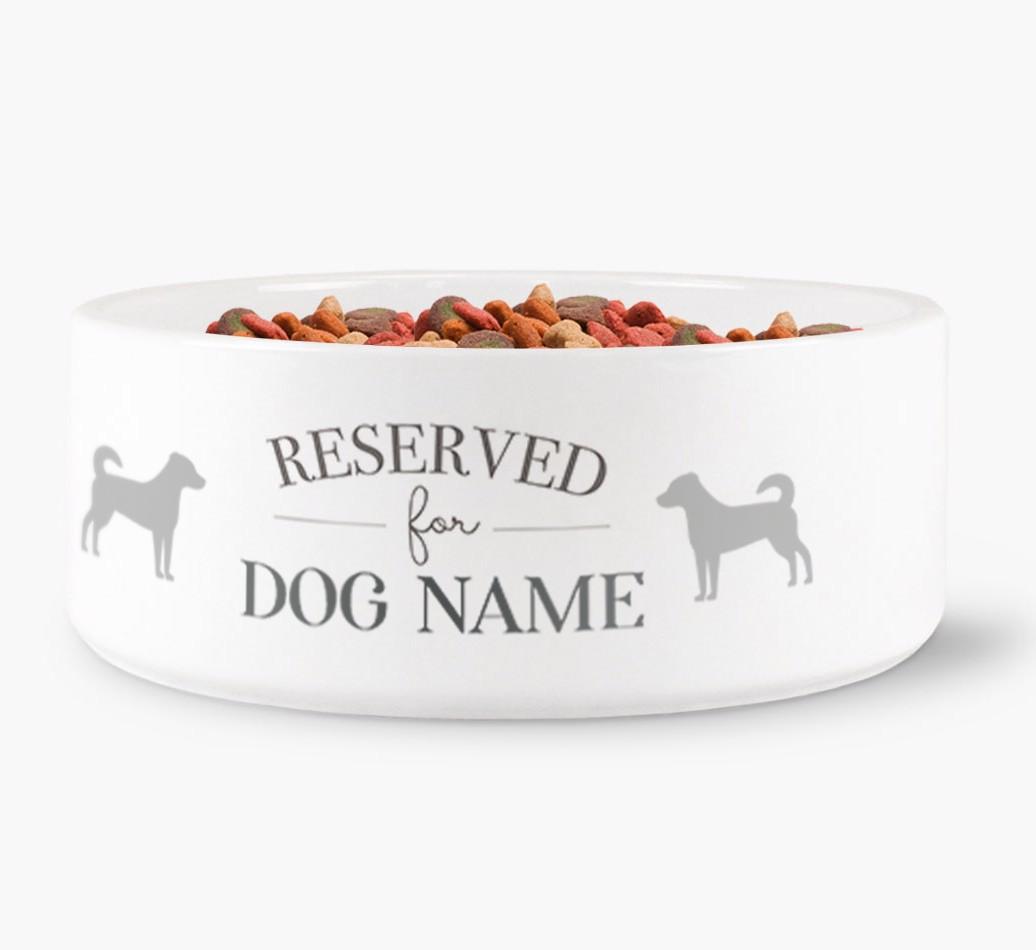 'Reserved for {dogsName}' - Personalized Dog Bowl for your {breedFullName}