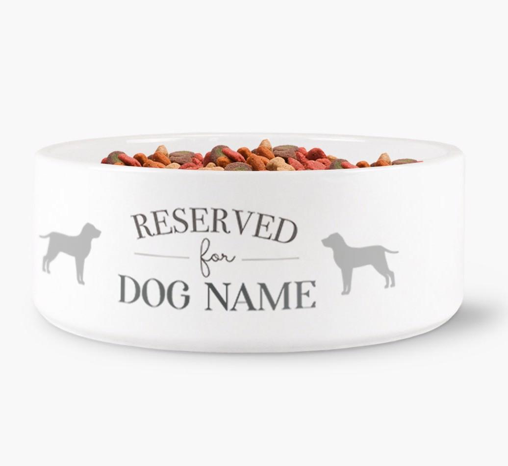 'Reserved for {dogsName}' - Personalized Dog Bowl for your {breedFullName}