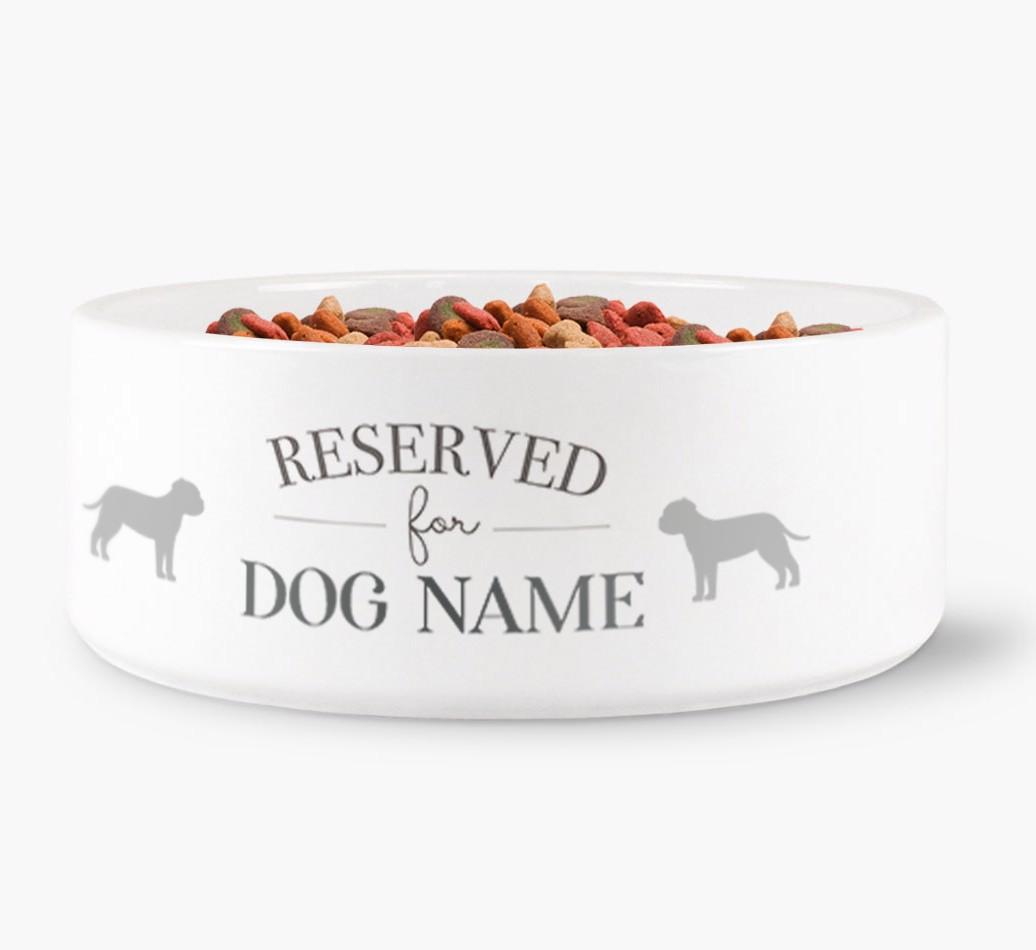 'Reserved for {dogsName}' - Personalized Dog Bowl for your {breedFullName}