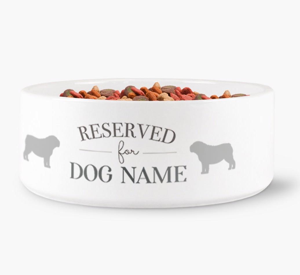 'Reserved for {dogsName}' - Personalized Dog Bowl for your {breedFullName}
