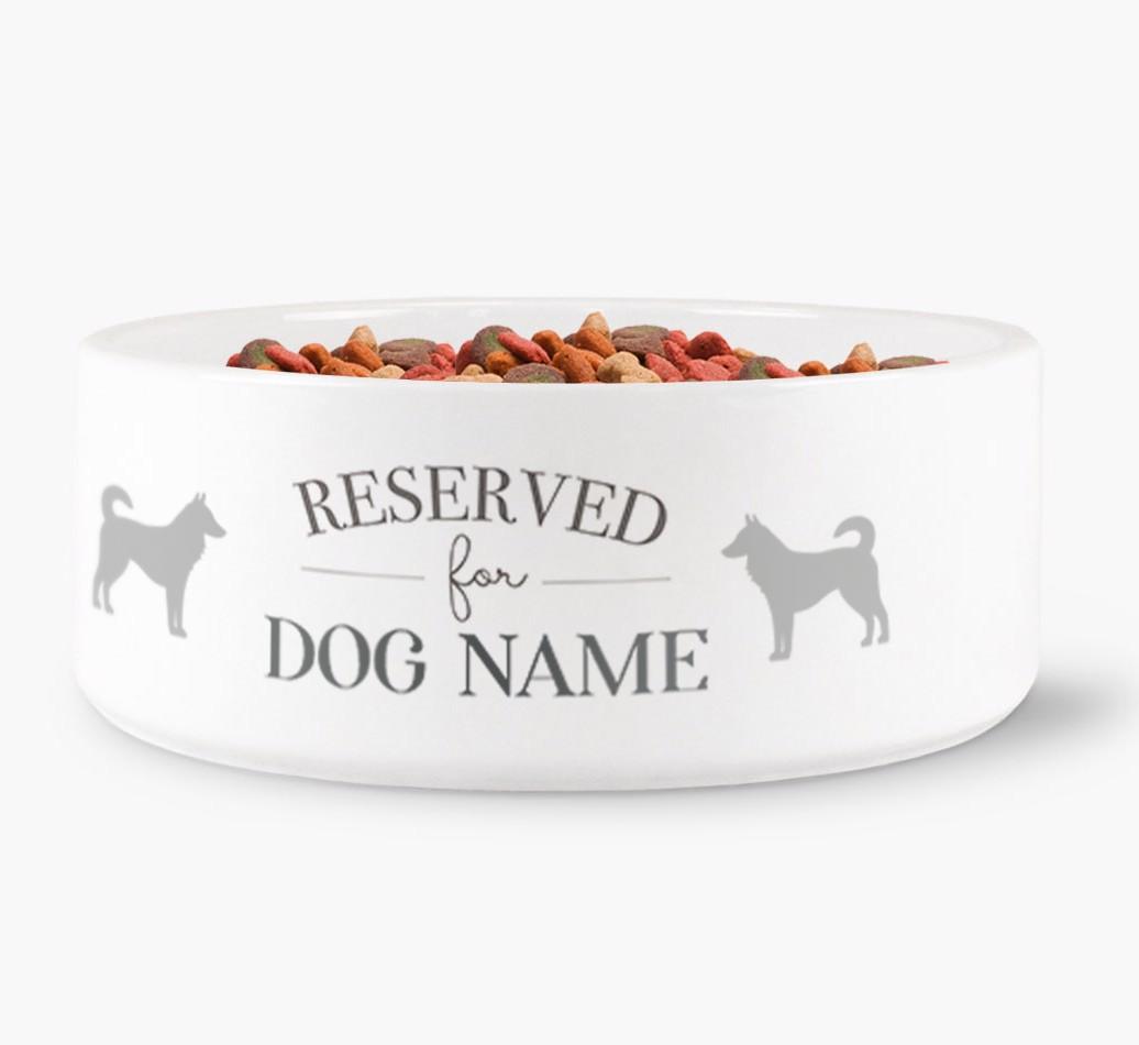 'Reserved for {dogsName}' - Personalized Dog Bowl for your {breedFullName}