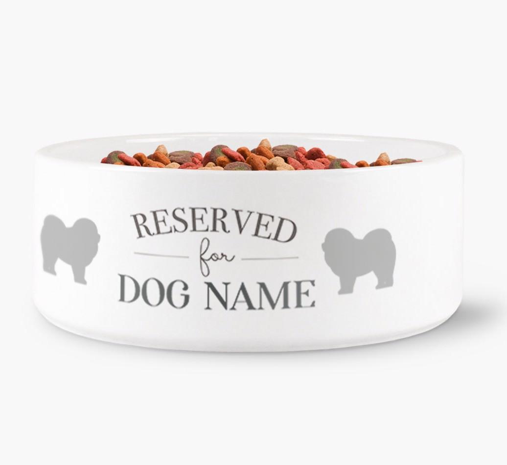 'Reserved for {dogsName}' - Personalized Dog Bowl for your {breedFullName}