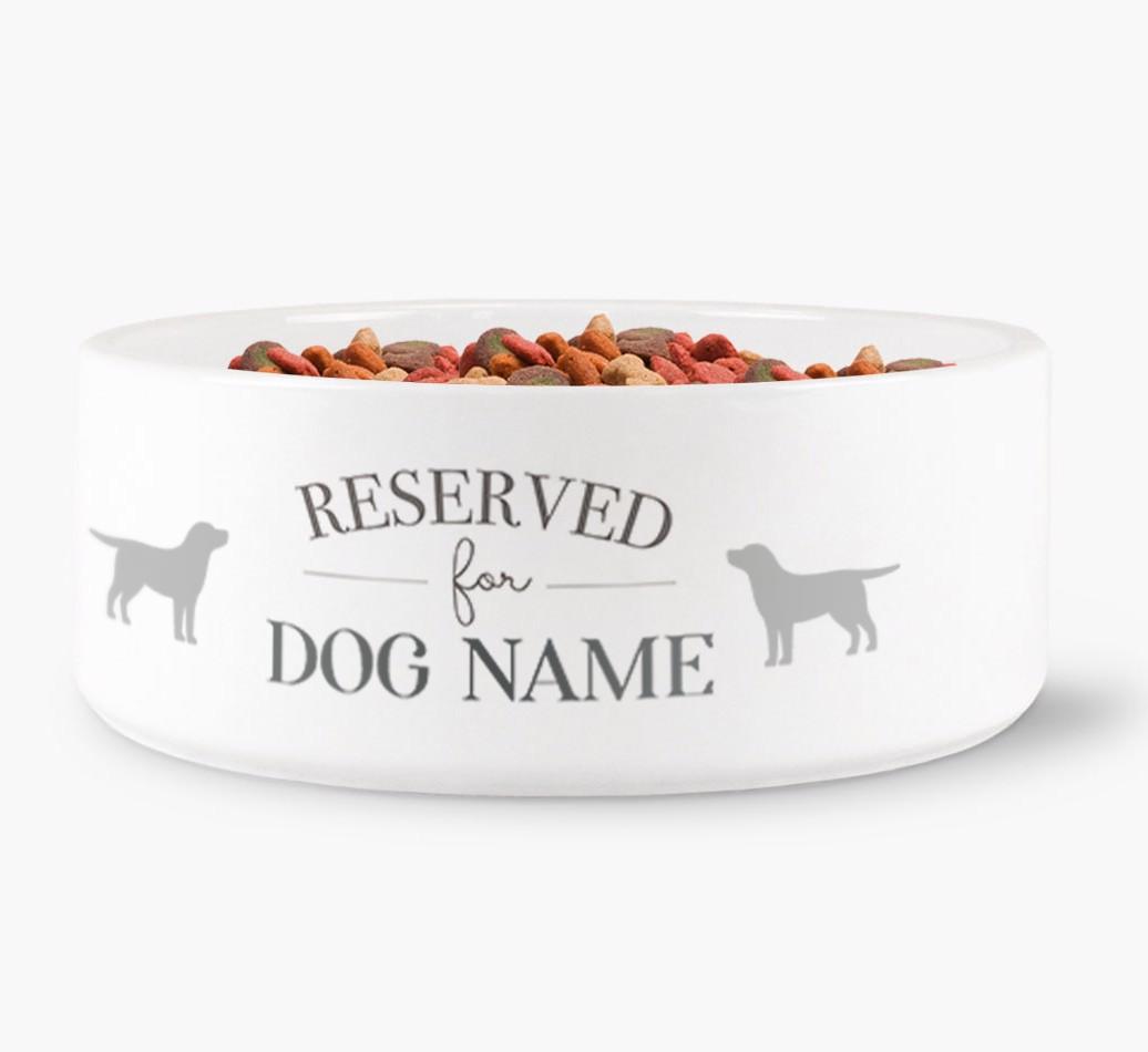 'Reserved for {dogsName}' - Personalized Dog Bowl for your {breedFullName}