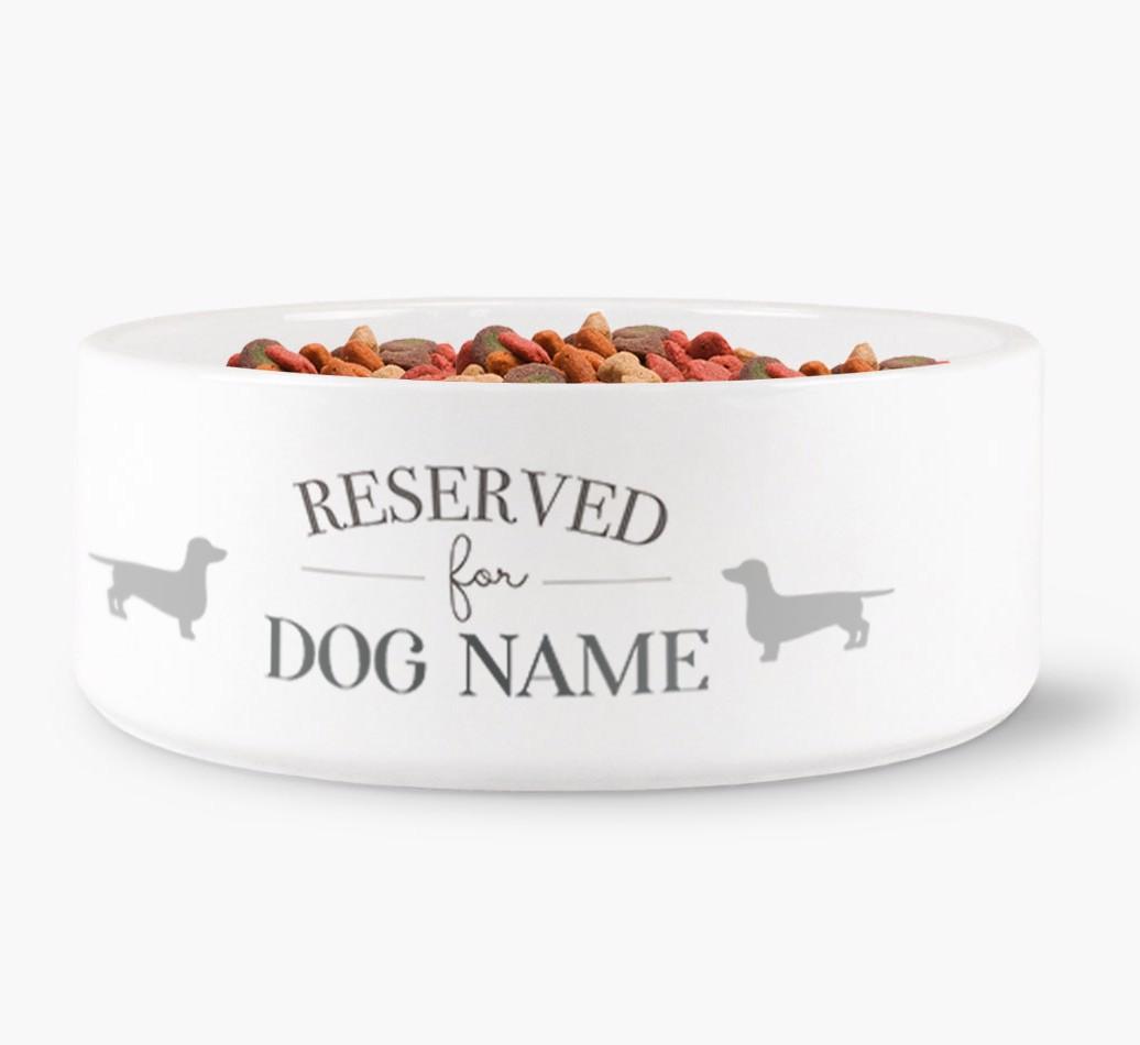 'Reserved for {dogsName}' - Personalized Dog Bowl for your {breedFullName}
