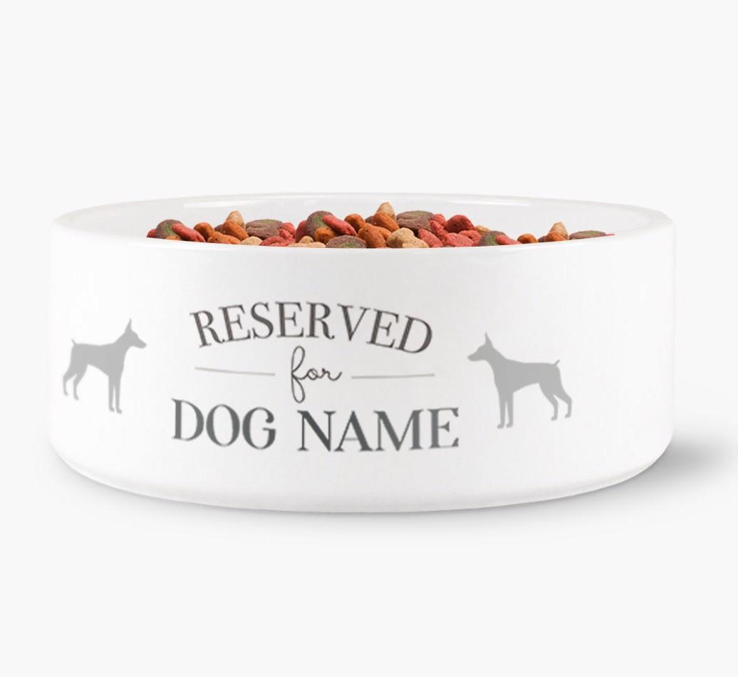 'Reserved for {dogsName}' - Personalized Dog Bowl for your {breedFullName}