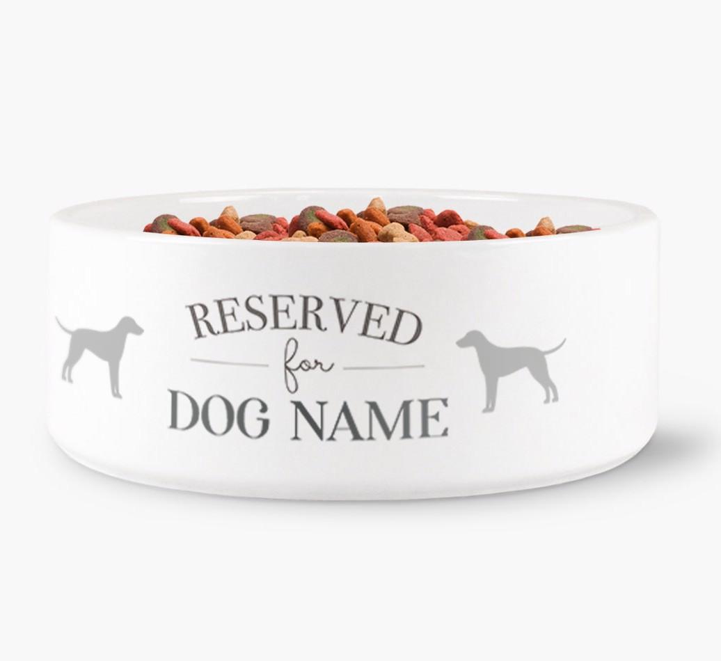 'Reserved for {dogsName}' - Personalized Dog Bowl for your {breedFullName}