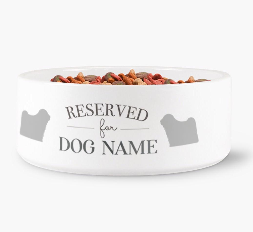 'Reserved for {dogsName}' - Personalized Dog Bowl for your {breedFullName}