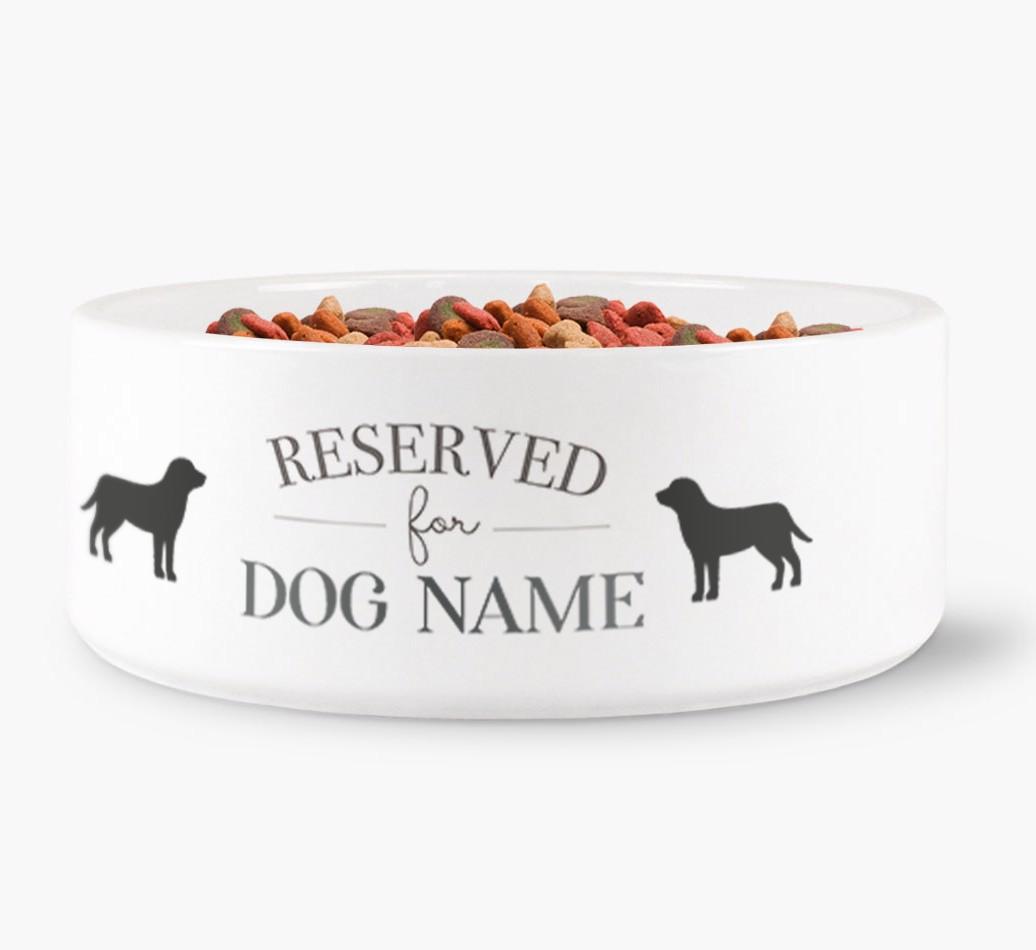 'Reserved for {dogsName}' - Personalized Dog Bowl for your {breedFullName}