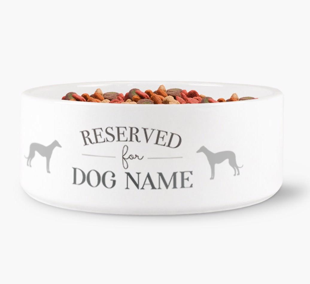 'Reserved for {dogsName}' - Personalized Dog Bowl for your {breedFullName}