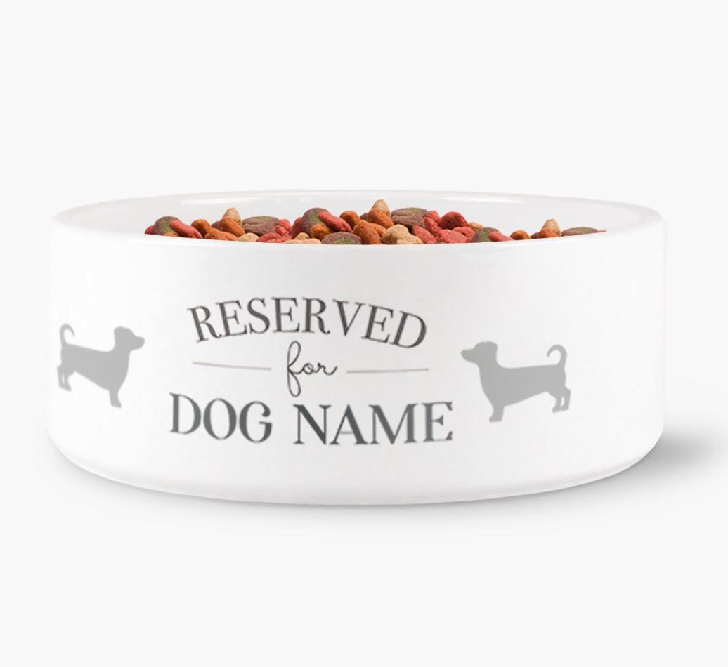 'Reserved for {dogsName}' - Personalized Dog Bowl for your {breedFullName}