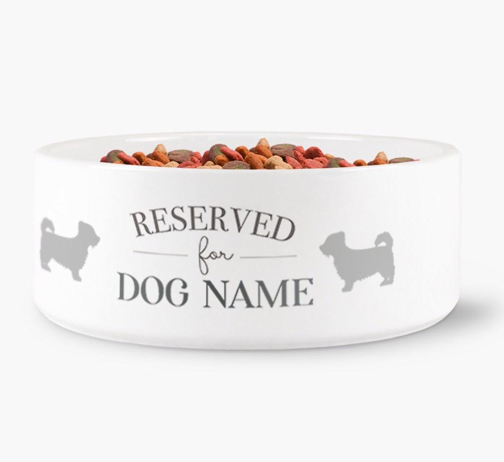 'Reserved for {dogsName}' - Personalized Dog Bowl for your {breedFullName}