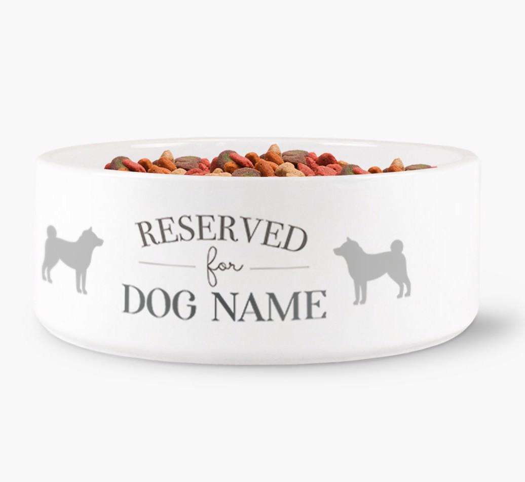'Reserved for {dogsName}' - Personalized Dog Bowl for your {breedFullName}