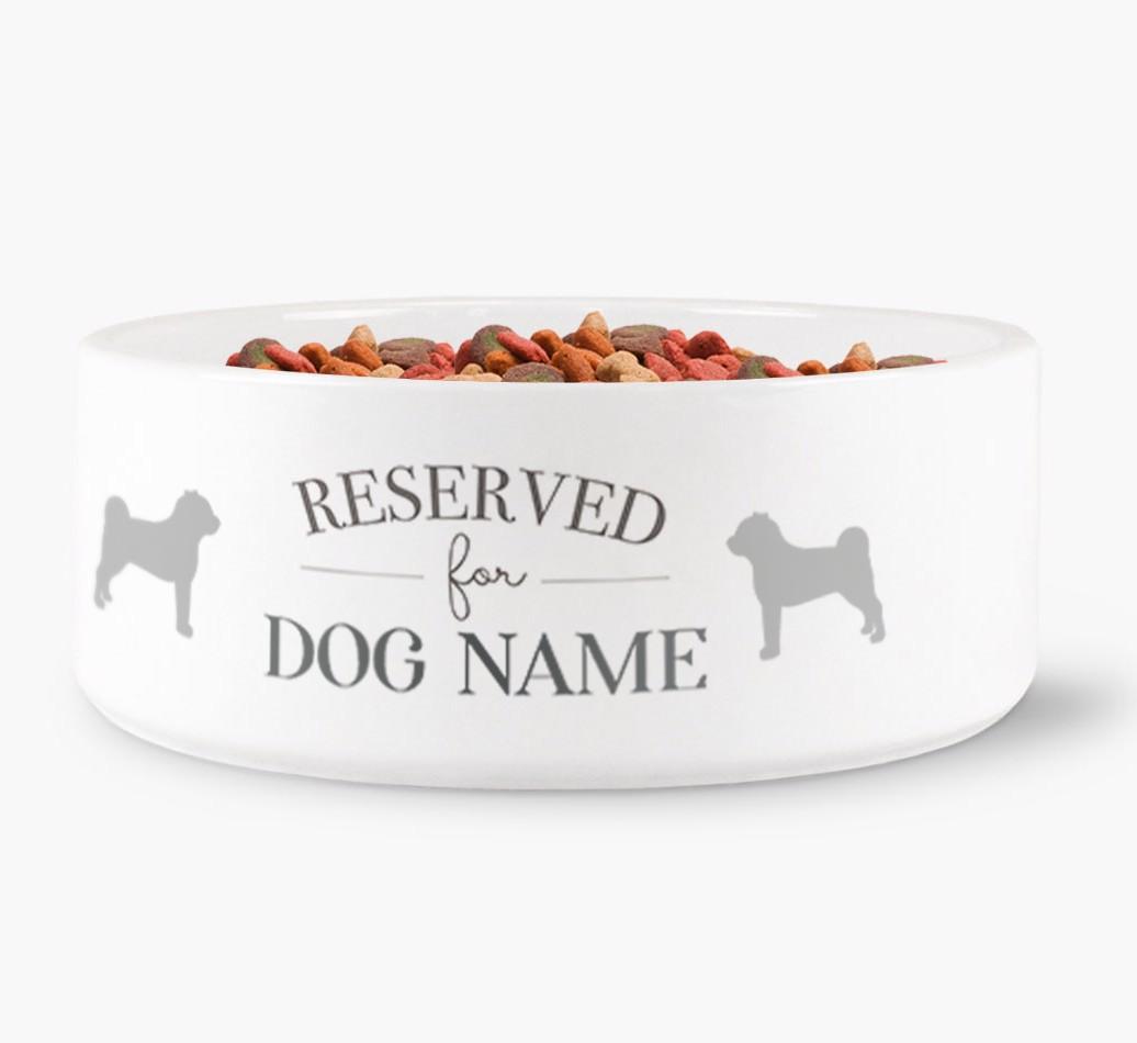'Reserved for {dogsName}' - Personalized Dog Bowl for your {breedFullName}