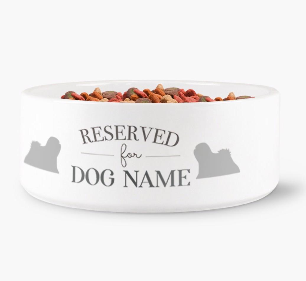 'Reserved for {dogsName}' - Personalized Dog Bowl for your {breedFullName}