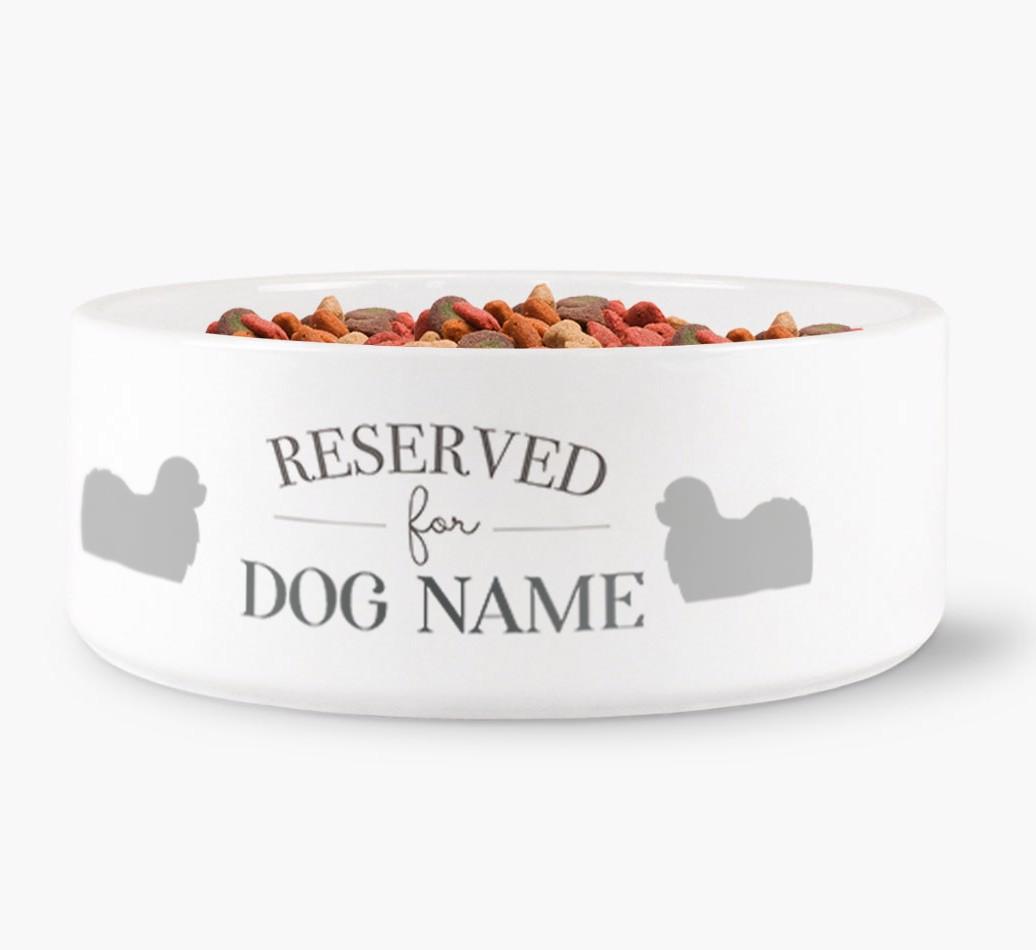 'Reserved for {dogsName}' - Personalized Dog Bowl for your {breedFullName}