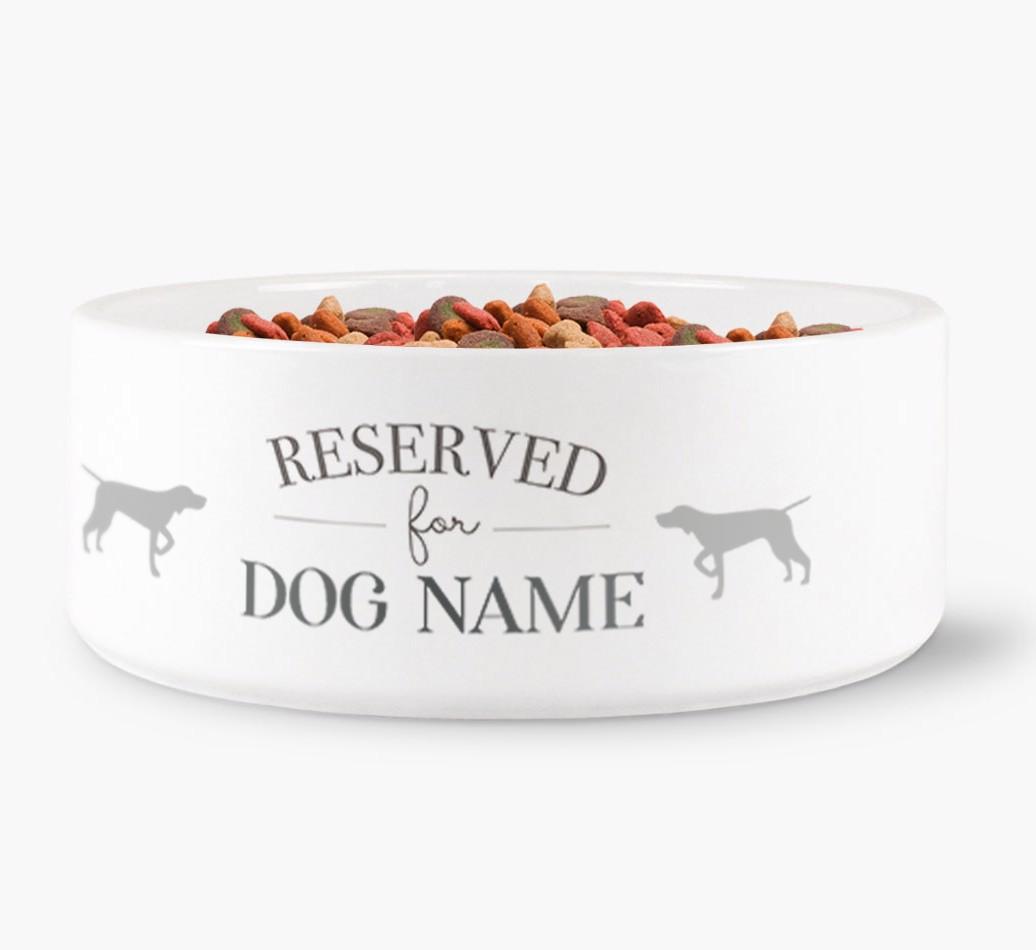 'Reserved for {dogsName}' - Personalized Dog Bowl for your {breedFullName}