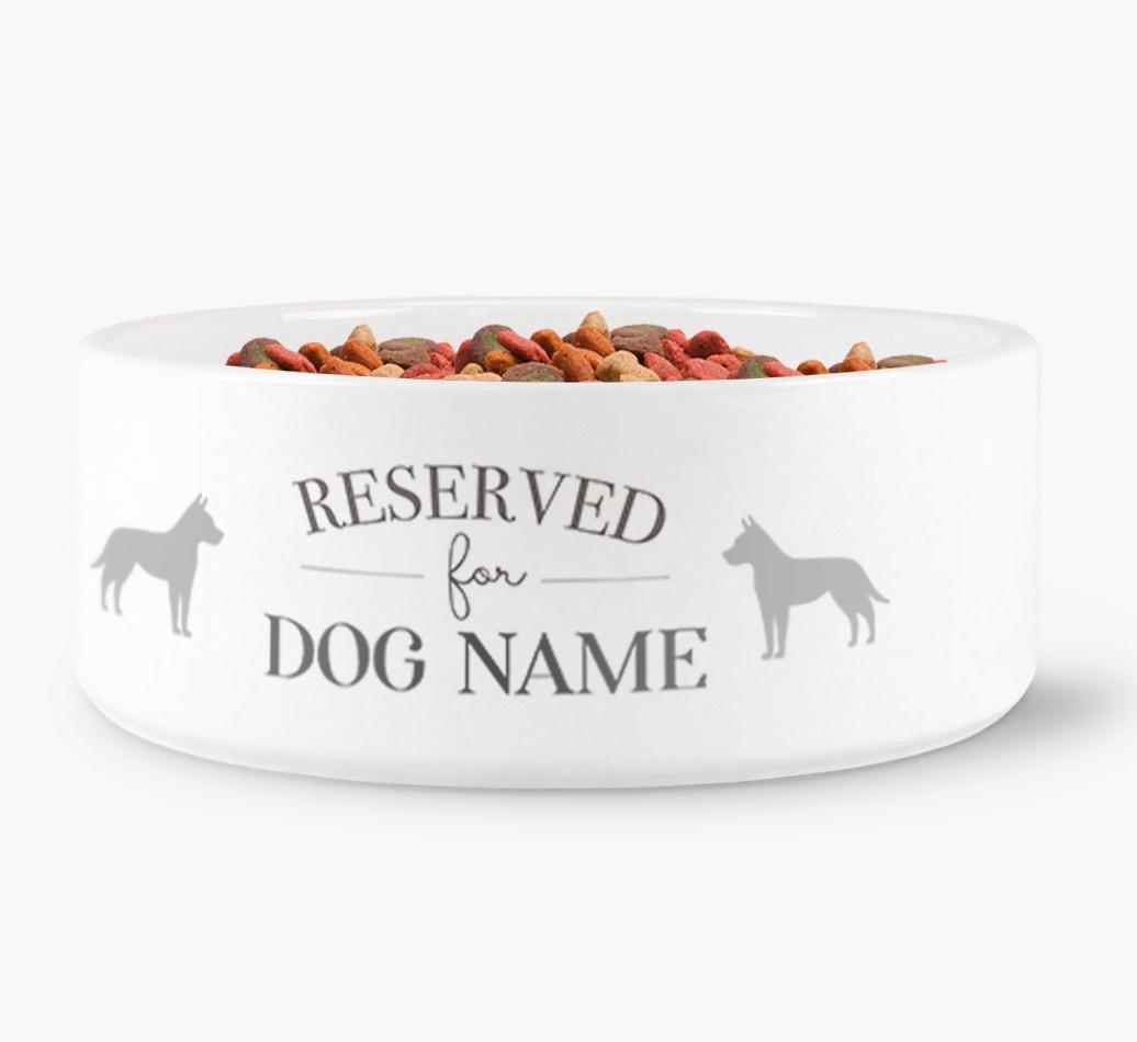 'Reserved for {dogsName}' - Personalized Dog Bowl for your {breedFullName}