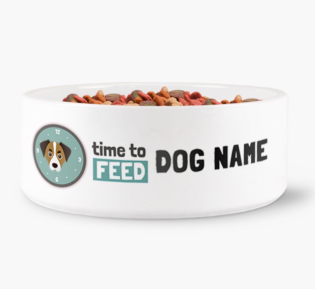 'Time to feed {dogsName}' Dog Bowl
