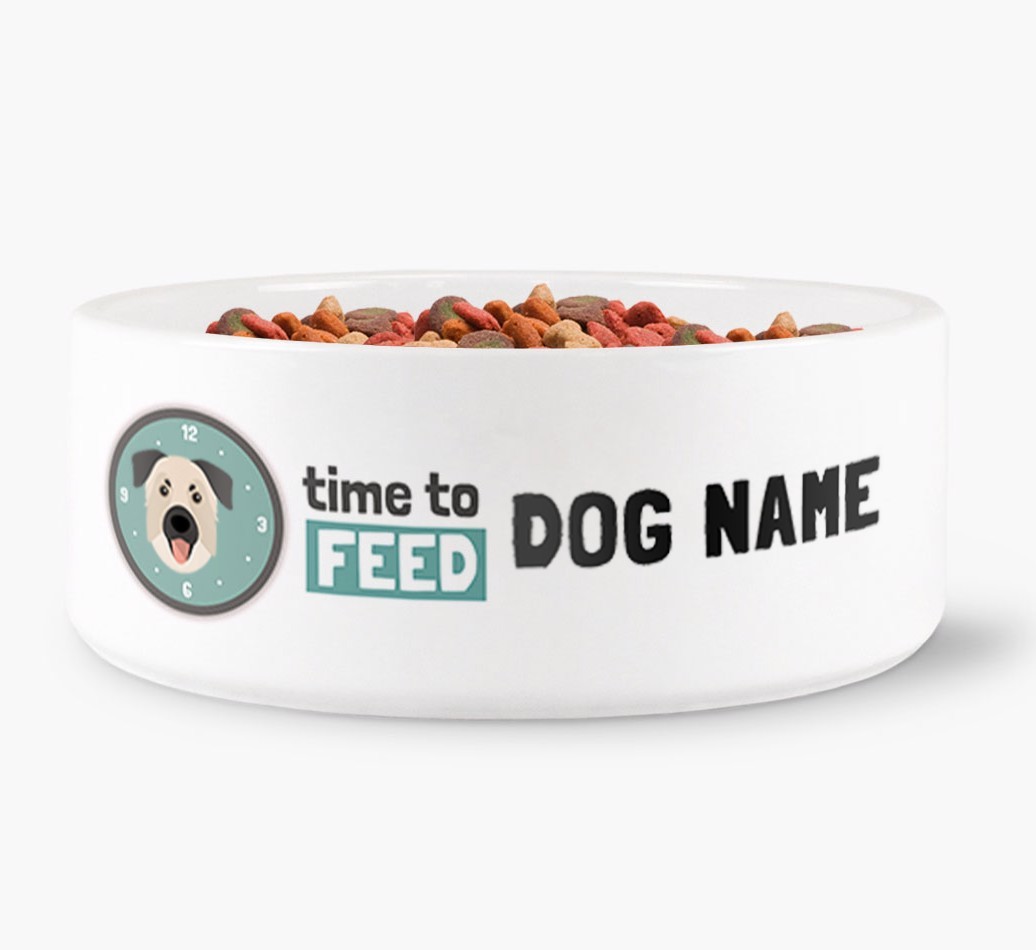 'Time to feed {dogsName}' Dog Bowl