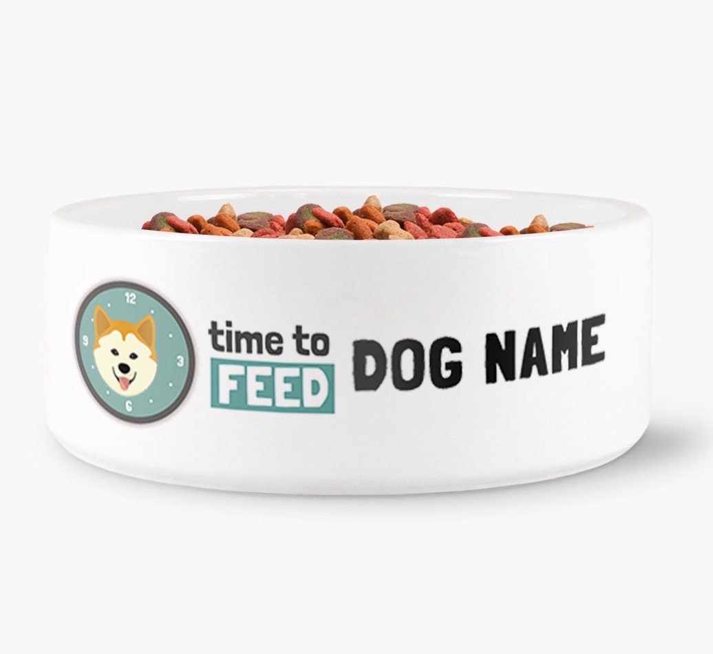 'Time to feed {dogsName}' Dog Bowl