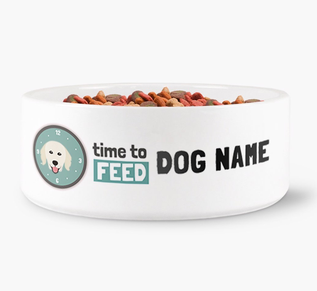 'Time to feed {dogsName}' Dog Bowl