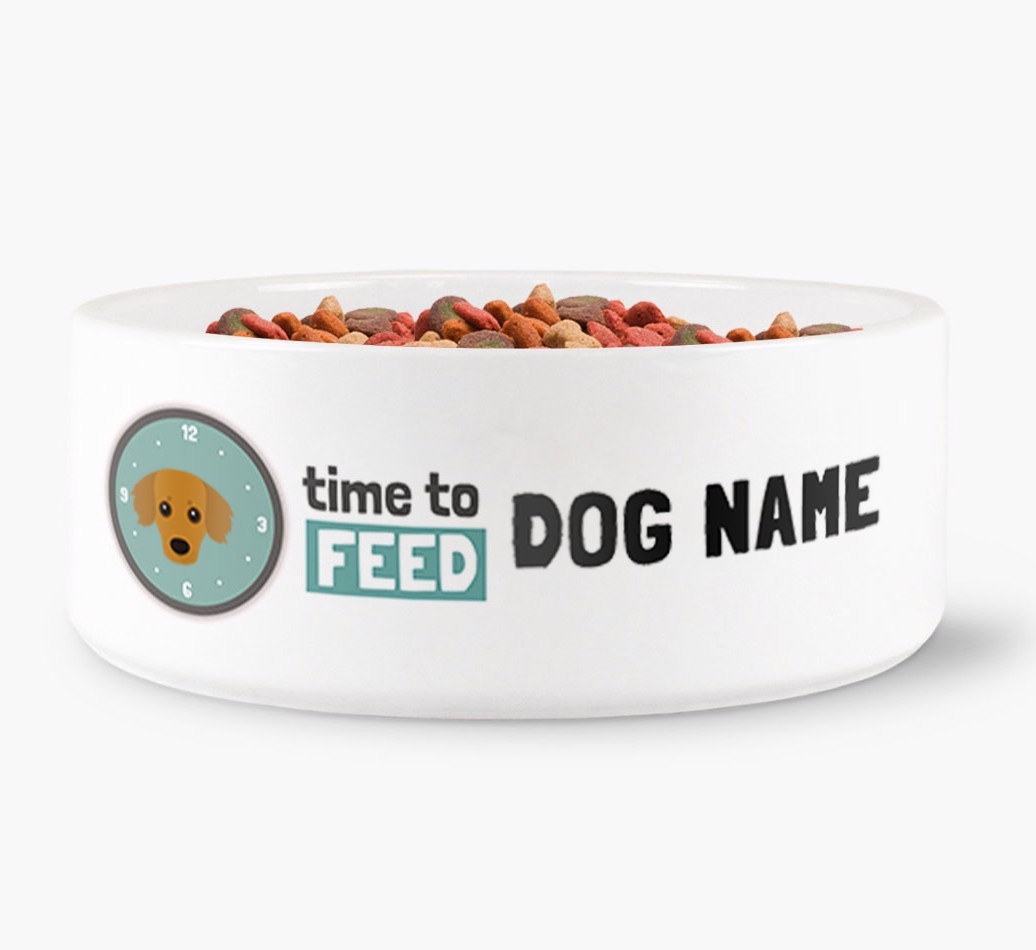 'Time to feed {dogsName}' Dog Bowl
