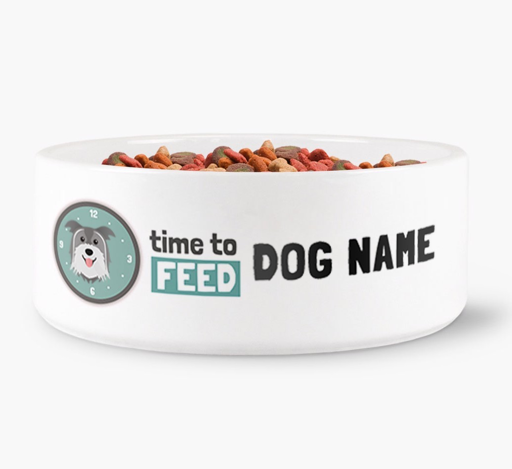 'Time to feed {dogsName}' Dog Bowl