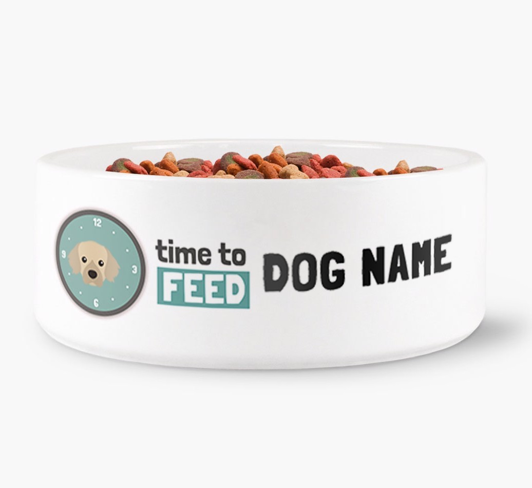 'Time to feed {dogsName}' Dog Bowl
