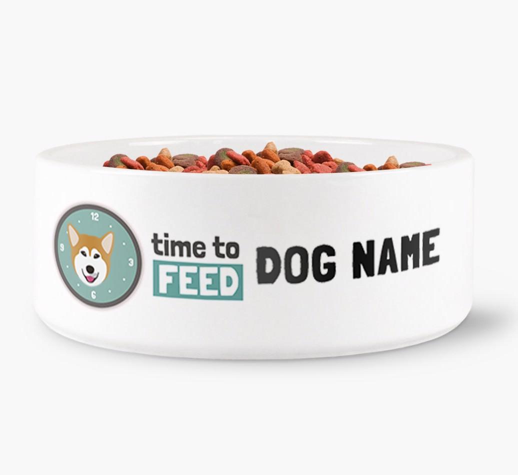 'Time to Feed {dogsName}' - Personalized Dog Bowl for your {breedFullName}