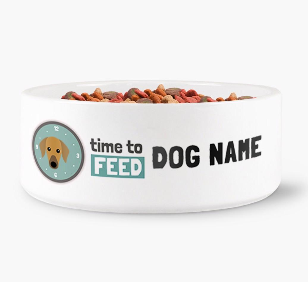 'Time to Feed {dogsName}' - Personalized Dog Bowl for your {breedFullName}