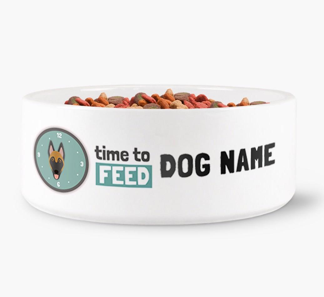 'Time to Feed {dogsName}' - Personalized Dog Bowl for your {breedFullName}