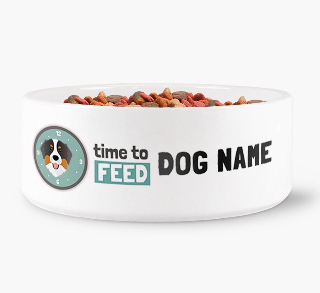 'Time to Feed {dogsName}' - Personalized Dog Bowl for your {breedFullName}