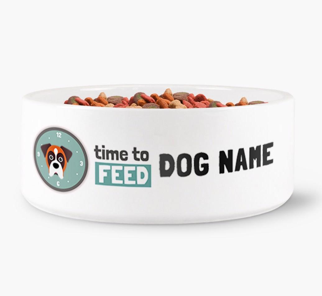 'Time to Feed {dogsName}' - Personalized Dog Bowl for your {breedFullName}