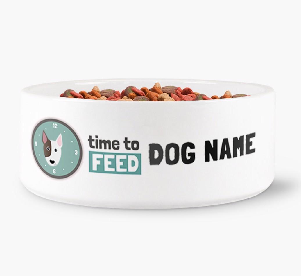 'Time to Feed {dogsName}' - Personalized Dog Bowl for your {breedFullName}