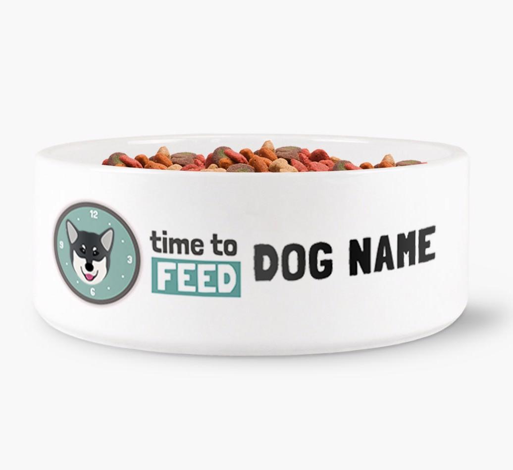 'Time to Feed {dogsName}' - Personalized Dog Bowl for your {breedFullName}