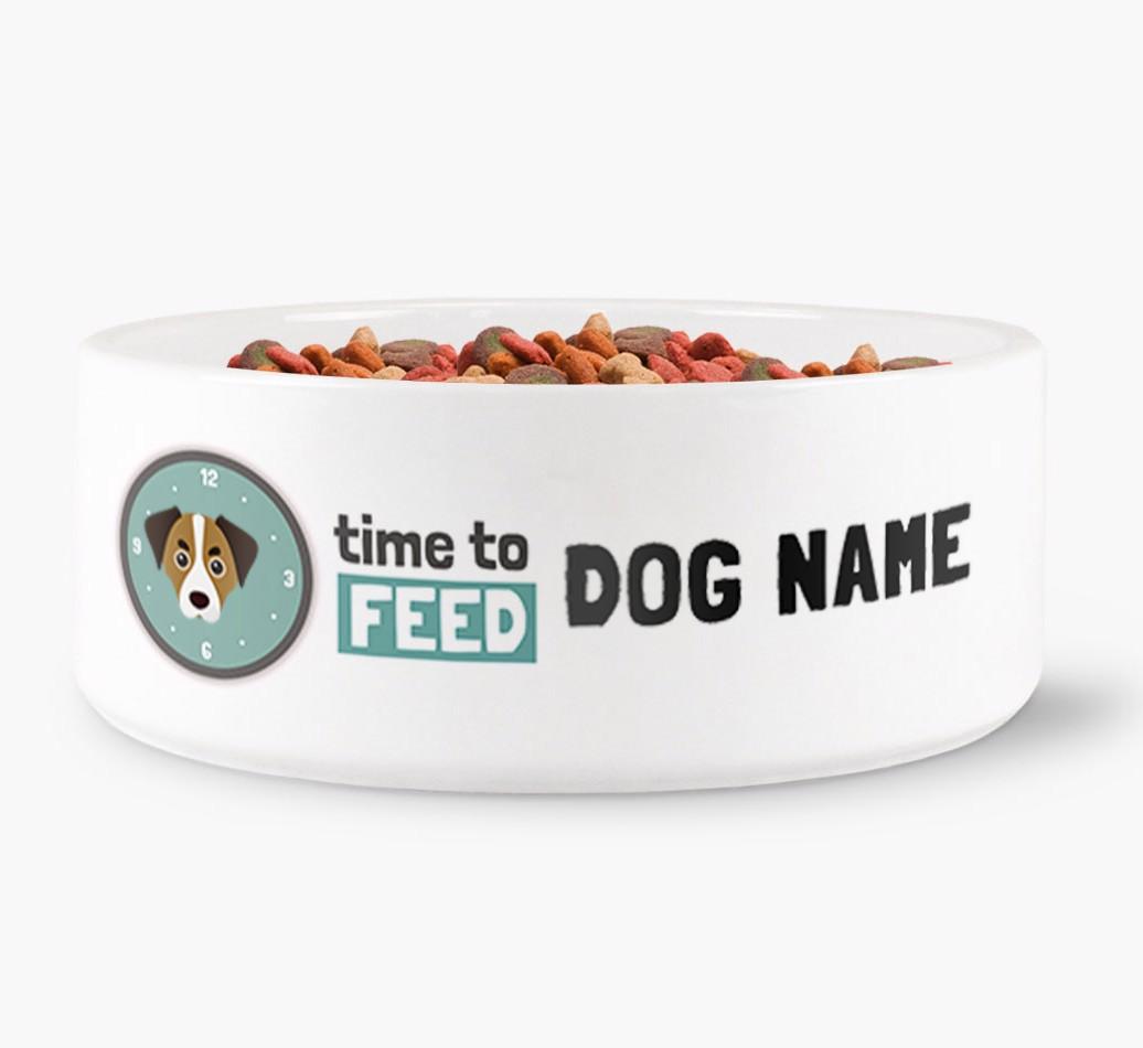 'Time to Feed {dogsName}' - Personalized Dog Bowl for your {breedFullName}