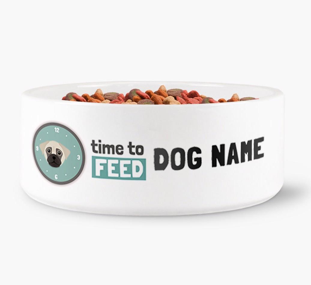 'Time to Feed {dogsName}' - Personalized Dog Bowl for your {breedFullName}